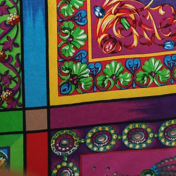 VTG 1980s Top by Philippe Peyner, Paris Tunic Flared 3/4 Sleeves Versace Style - Picture 8 of 16